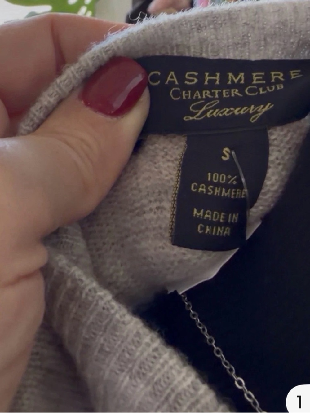 Charter Club 100% CASHMERE Top Gray Women's Cardigan Sweater Spring - Picture 7 of 7